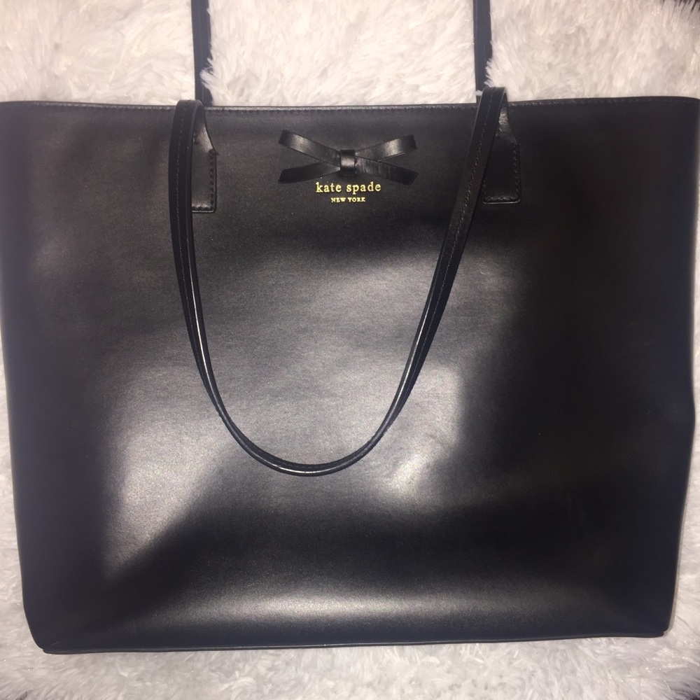 KATE SPADE BLACK ZIPPERED TOTE BAG W/ BOW ♥️